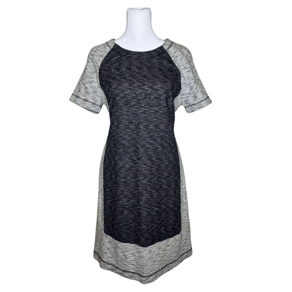 Lou & Grey Colorblock Gray Knit Knee Length Dress Size Small - Picture 1 of 7